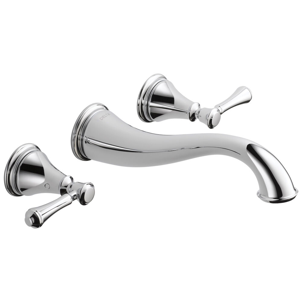 Delta Cassidy™ Two Handle Wall Mount Bathroom Faucet Trim, Chrome