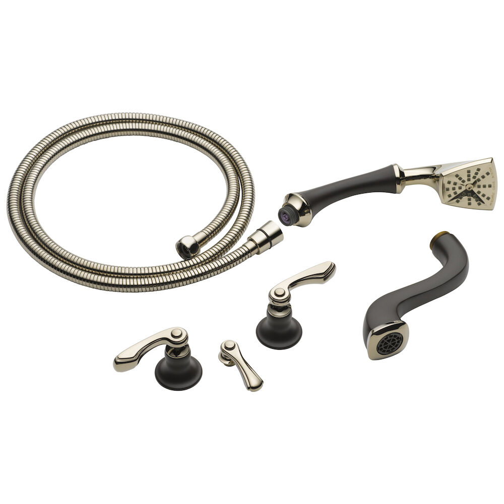 Brizo Charlotte® Two-Handle Tub Filler Trim Kit, Cocoa Bronze / Polished Nickel