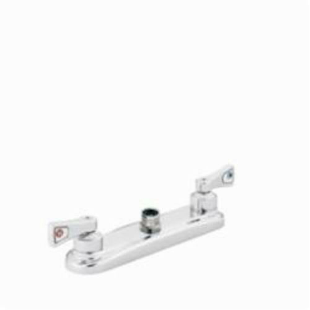 Moen® 8280 M-DURA™ Widespread Kitchen Faucet, 2.2 gpm, 8" Center, 2 Handles, Chrome Plated, Import