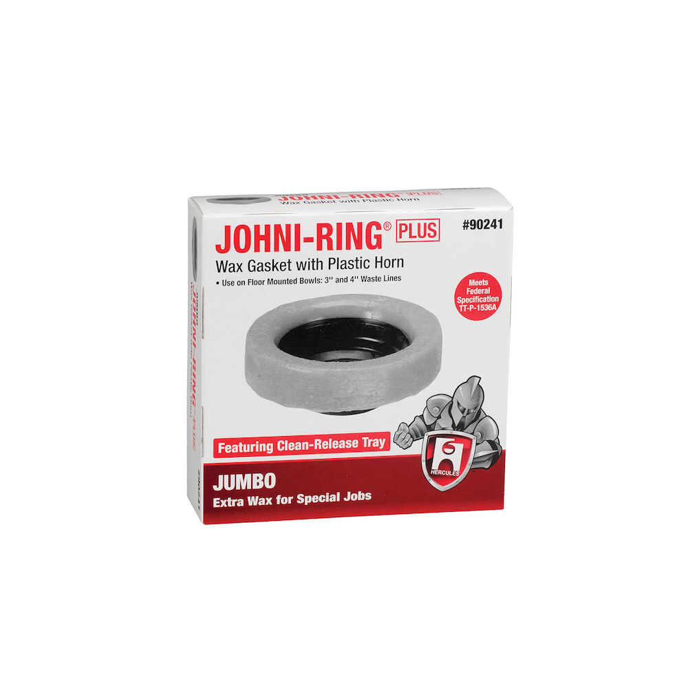 Hercules® 90241 Johni-Ring® Plus Wax Gasket w/ Plastic Horn, 3 or 4", Tan