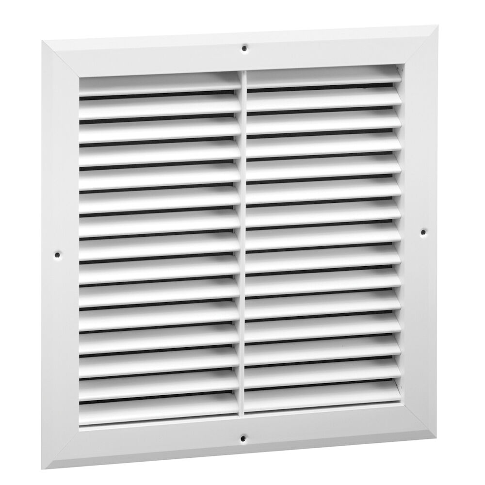 Hart & Cooley® RH45 12x12 Horizontal Fixed Blade Return Air Grille, 12" W x 12" H, Aluminum, Bright White Enamel, Domestic