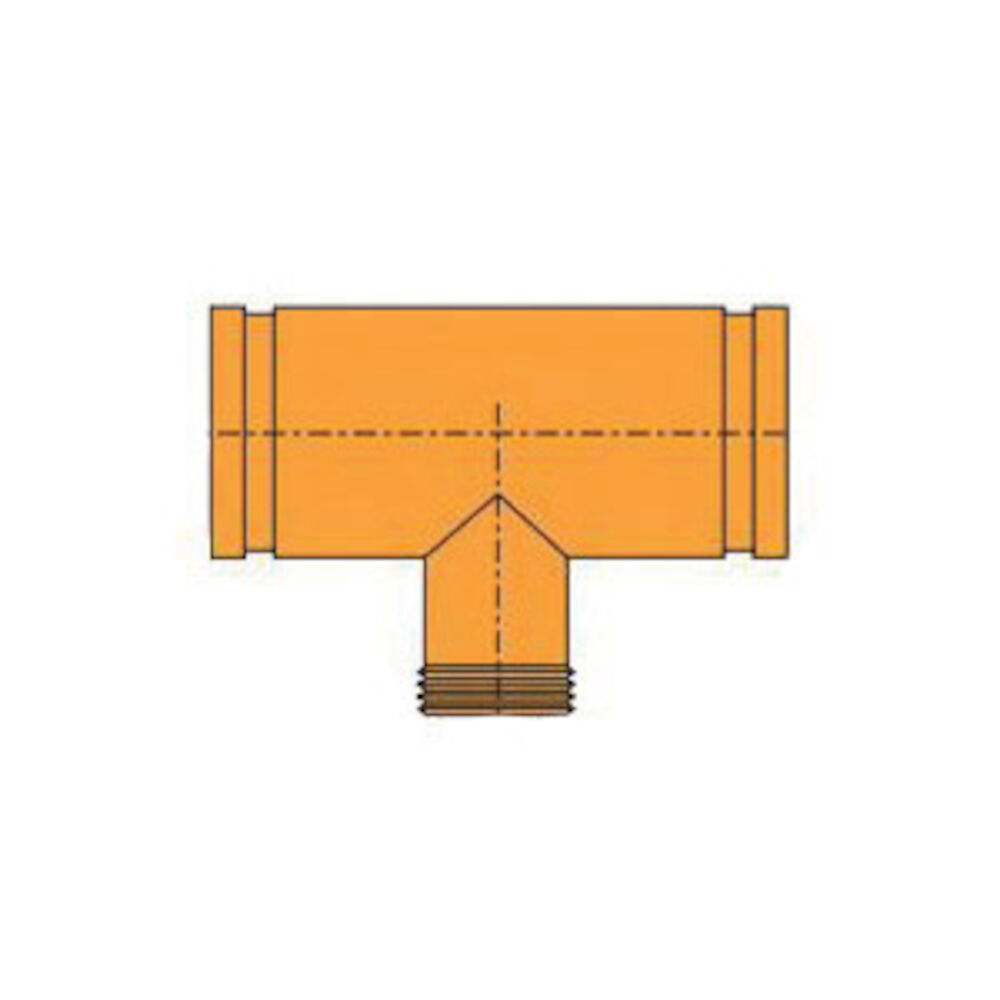 0390020485 FIG 7064 Reducing Branch Tee, Carbon Steel, Rust Inhibiting Orange Painted