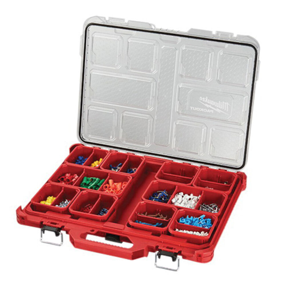 Milwaukee® Tool PACKOUT™ 48-22-8431 Low Profile Tool Organizer, 2.52" Hx16.38" W x 19.76" D, Polymer, Red