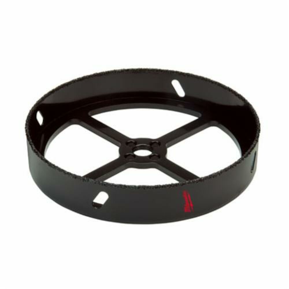 Milwaukee® Tool 49-56-0305 Continuous Grit Edge Recessed Lighting Hole Saw, 6-3/8" Dia, 1" D Cutting, Carbide Cutting Edge, 5/8-18 Arbor