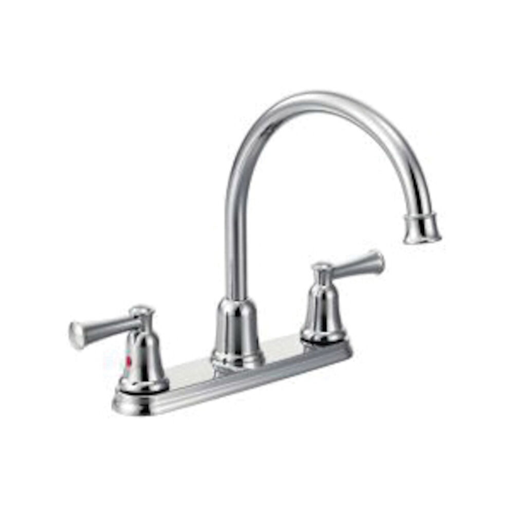 CFG CA41611 Capstone® Kitchen Faucet w/o Side Spray, 1.5 gpm, Chrome Plated, 3 Faucet Holes, 2 Handles, Import