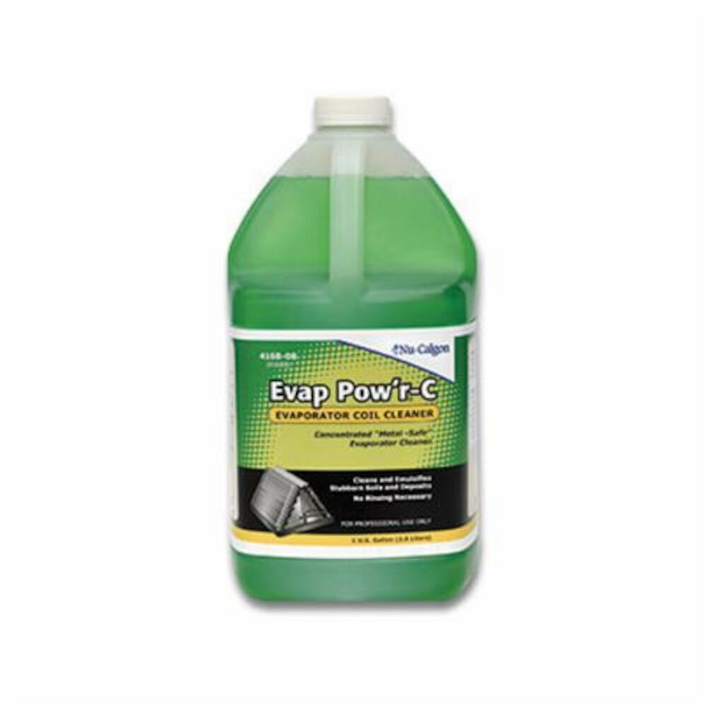 Nu-Calgon Evap Pow'r-C® 4168-08 No-Rinse Alkaline Coil Cleaner, 1 gal Bottle, Liquid, Green, Butyl