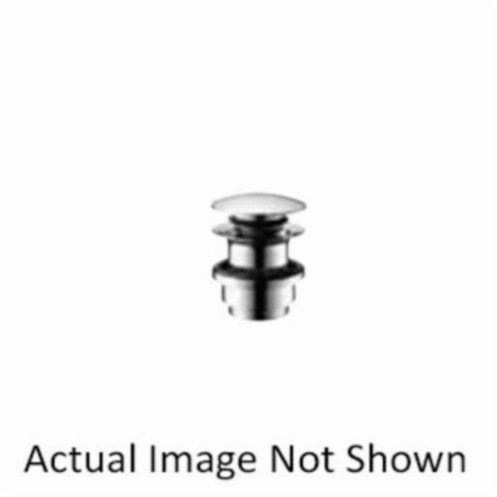 Hansgrohe 50100831 Push-Open Sink Drain, 1-1/4 in, Polished Nickel, Overflow Yes/No: Yes, Brass Drain, Includes Lift Rod: No