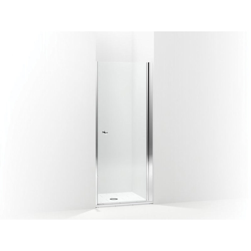 5690-30S-G05 Swinging Pivot Shower Door, Frameless Frame, Silver With Smooth/Clear Glass Texture