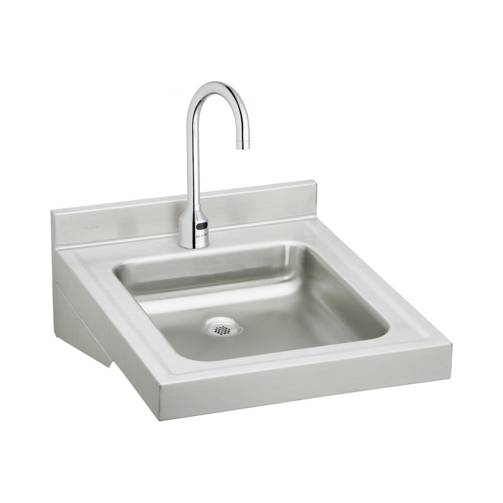 WCL1923OSDSACC Lavatory Sink Package, Rectangular, 23" W x 19" D x 4" H, Wall Mount, Stainless Steel, Buffed Satin