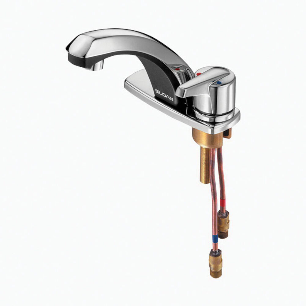 3326018 MIX-110-AA Deck Mount Water Mixing Valve With Trim Plate, Ceramic, Chrome Plated