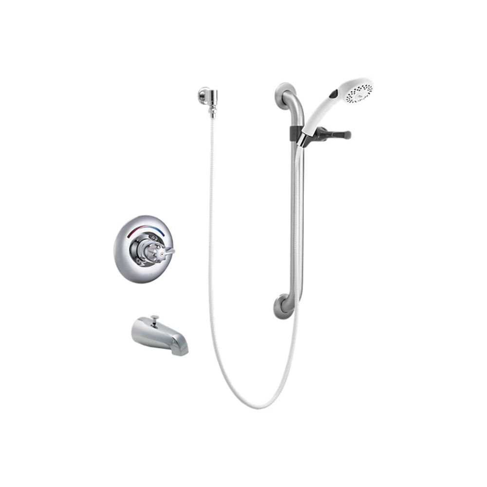 Commercial T13H Monitor® 13 Series Tub Only Trim with Hand Shower and Grab Bar, Chrome