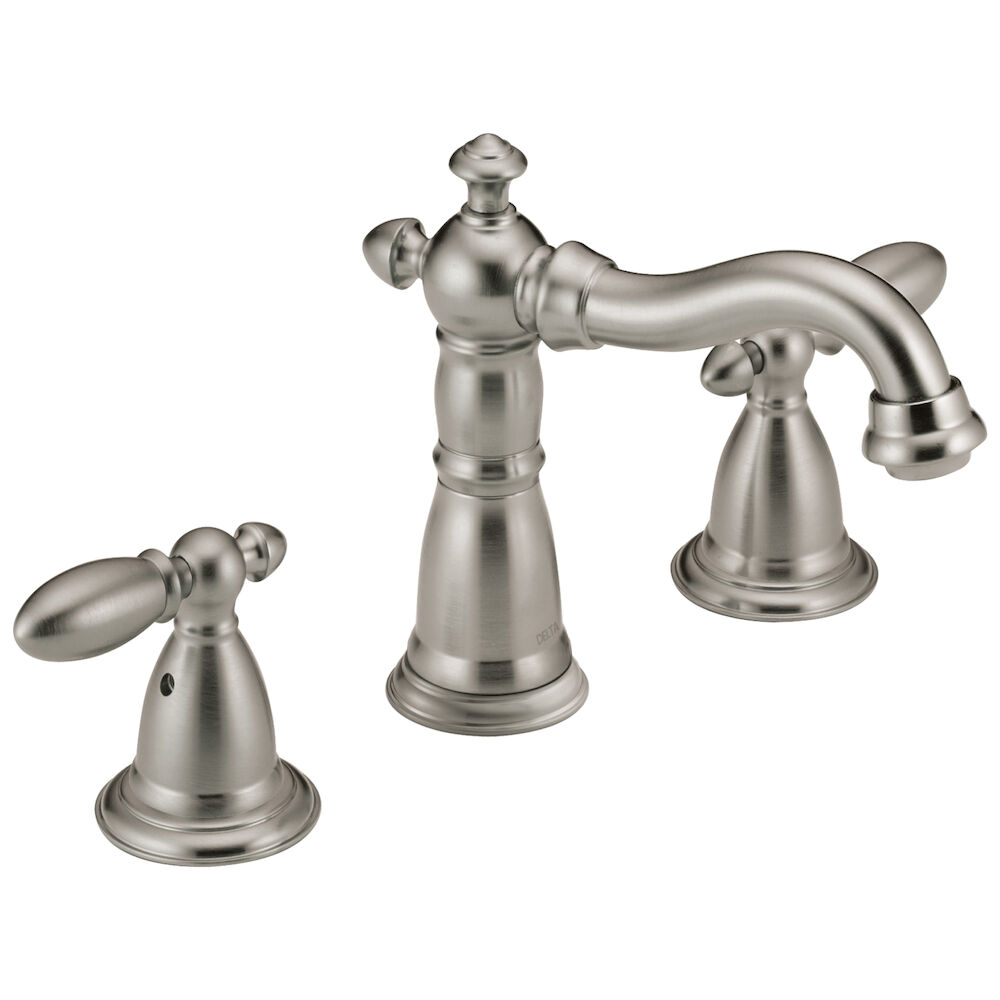 3555-SSMPU-DST Victorian® Widespread Lavatory Faucet, Stainless Steel, Pop-Up Drain