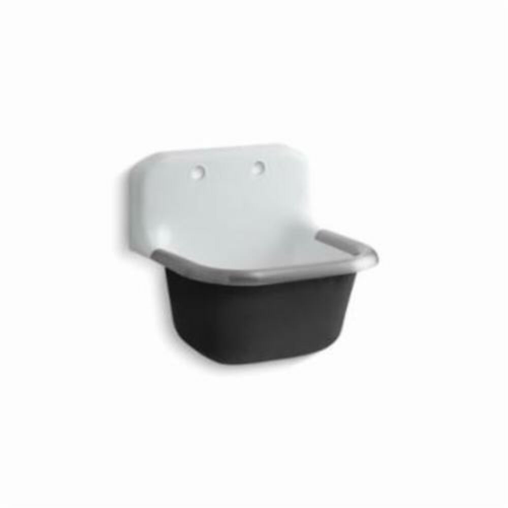 Kohler® 6716-0 Bannon™ Service Sink, Rectangular, 24" W x 20-1/4" H, Wall Mount, Cast Iron, White