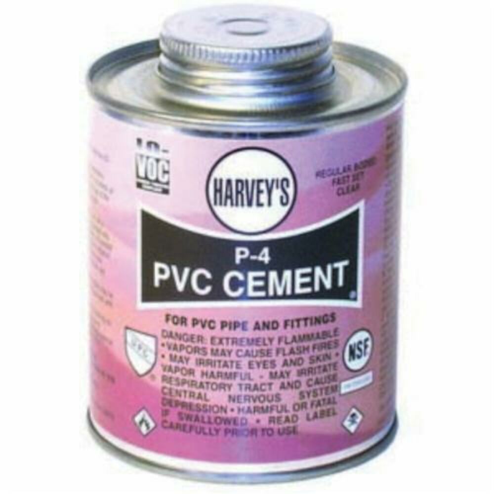 Harvey® 18120-12 P-4 Low VOC PVC Solvent Cement, 16 oz Dauber Can, Translucent Liquid, Clear, .9 +/- .02