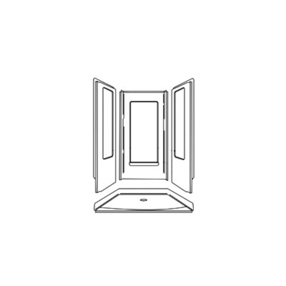 Sterling® 62050106-0 Advantage™ Transfer Shower, 39-3/8" Lx39-3/8" Wx72" H, Vikrell®, White