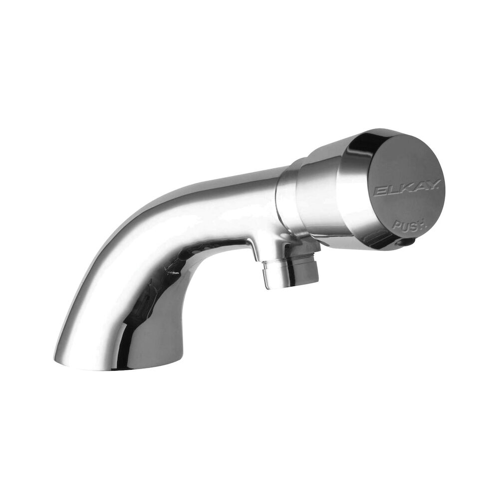 LK654 Elkay Concealed Deck Metering Lavatory Faucet w/ 1-3/4" Cast Fixed Spout, Single Hole, 1 GPM, Push Button Handle, Chrome Plated