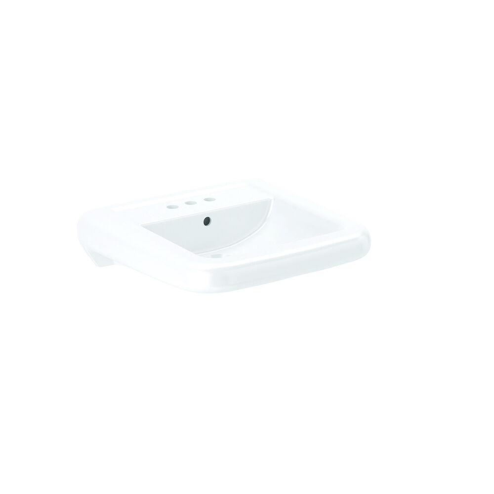 3873065 SS-3065 Ledgeback Lavatory Sink With Rear Overflow, Wall Mount, Vitreous China, White