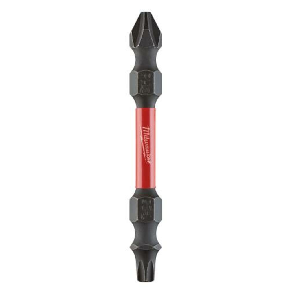 Milwaukee® Tool 48-32-4311 Shockwave™ Impact Duty™ Double End Power Bit, PH2/SQ2 Phillips®/Square Recess Point, 2-3/8" OAL