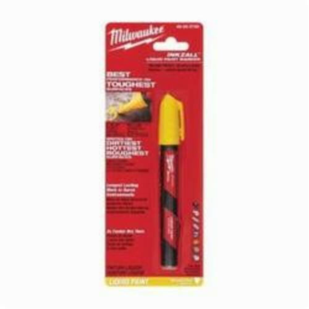 Milwaukee® Tool 48-22-3722 INKZALL™ Liquid Paint Marker, Acrylic Nib/Plastic, Red/Yellow