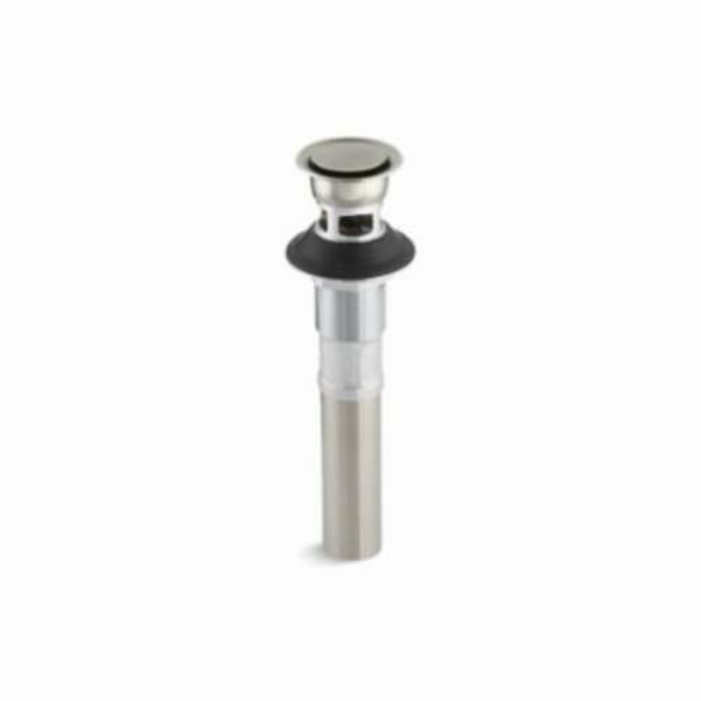 Kohler® 7124-A-BN Pop-Up Clicker Drain With Overflow, 1-1/4 in, Solid Brass Grid, Solid Brass Drain, Vibrant® Brushed Nickel