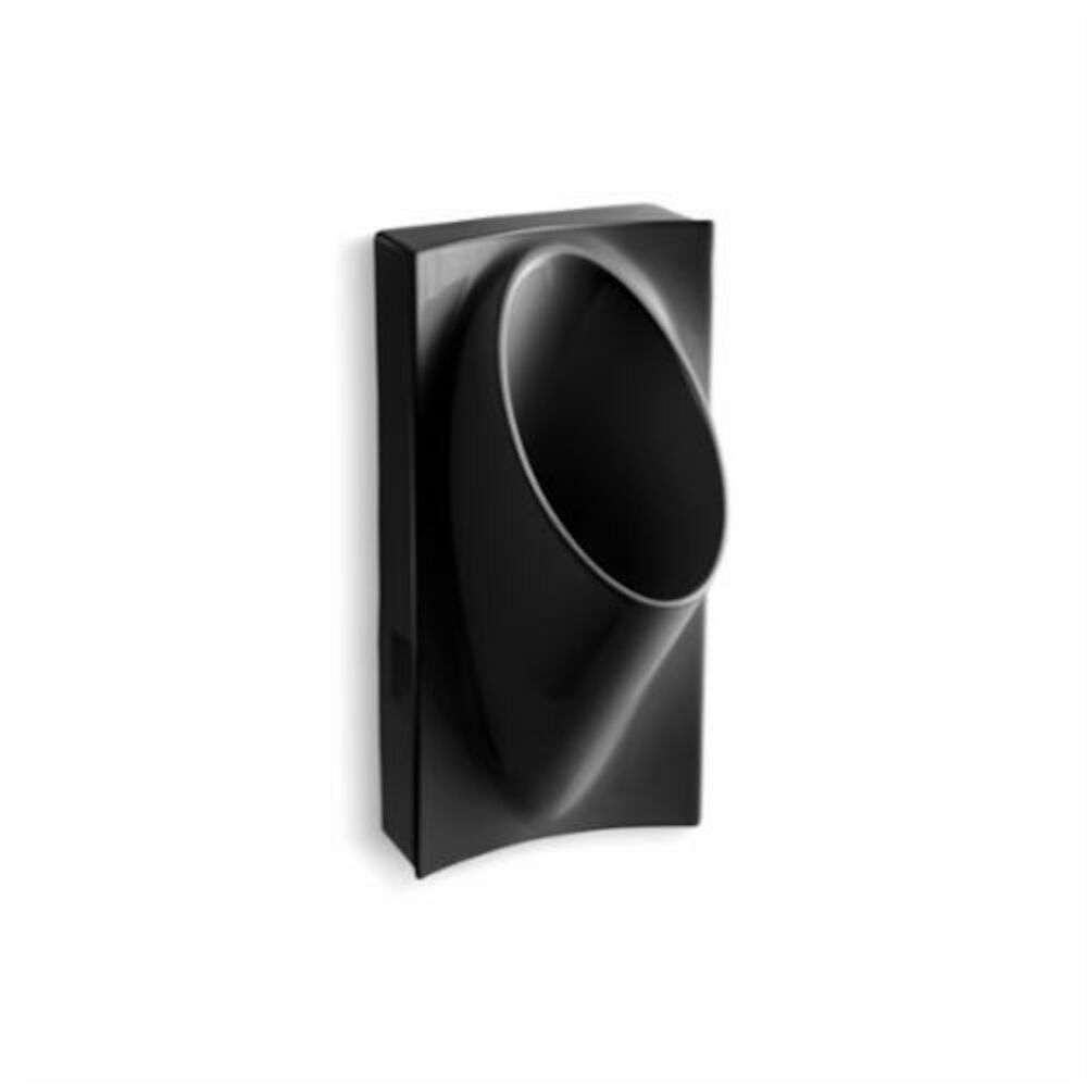 Kohler® 4918-7 Steward® Waterless Urinal, Rear Spud, Wall Mount, Vitreous China, Black