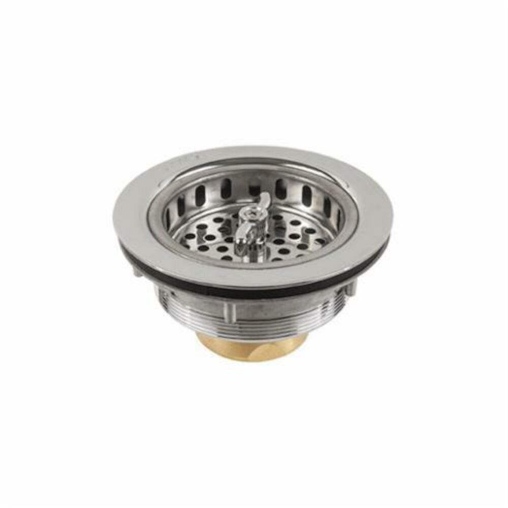 Jomar Valve® Twist-N-Loc® 300-001 DESIGNERS Basket Sink Strainer, Brass, Chrome Plated