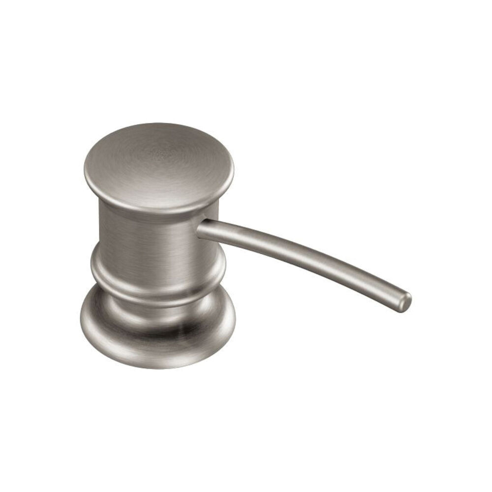 Moen® 3944SRS Soap Dispenser, 18 oz Bottle, Deck Mount, Metal, Import