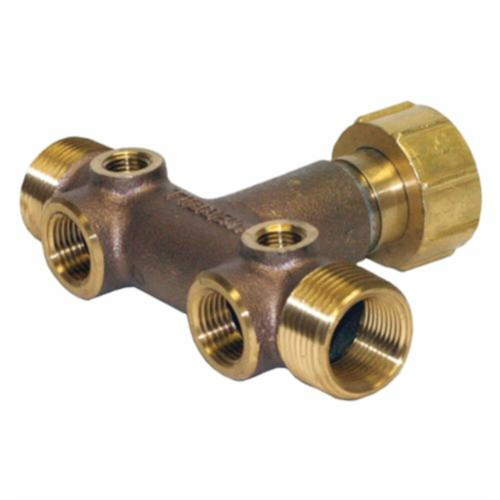 Merrill™ BATNL1002UN Cast Tank Tee With Swivel Union Nut, 1x3/4 in, MNPTxFNPT, Brass, Domestic
