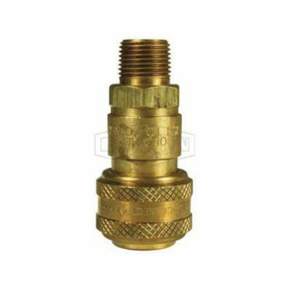 Dixon® 2DM2-B DF Series Industrial Male Quick Connect Coupler, 1/4-18, Quick Disconnect CouplerxNPTF, Brass, Domestic