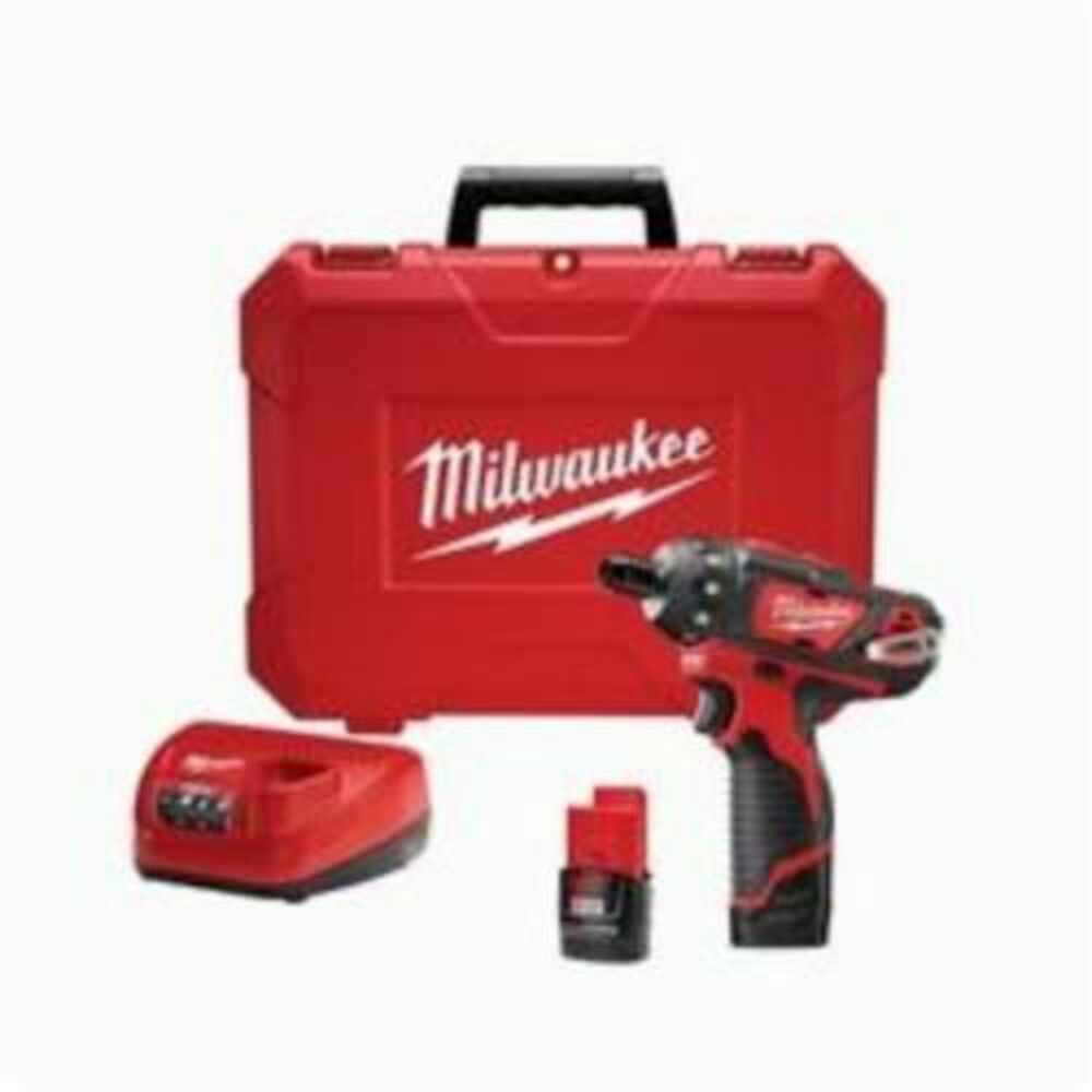 Milwaukee® Tool 2406-22 M12™ Compact Cordless Screwdriver Kit, 1/4" Chuck, 12 VDC, 275 in-lb, Lithium-Ion Battery