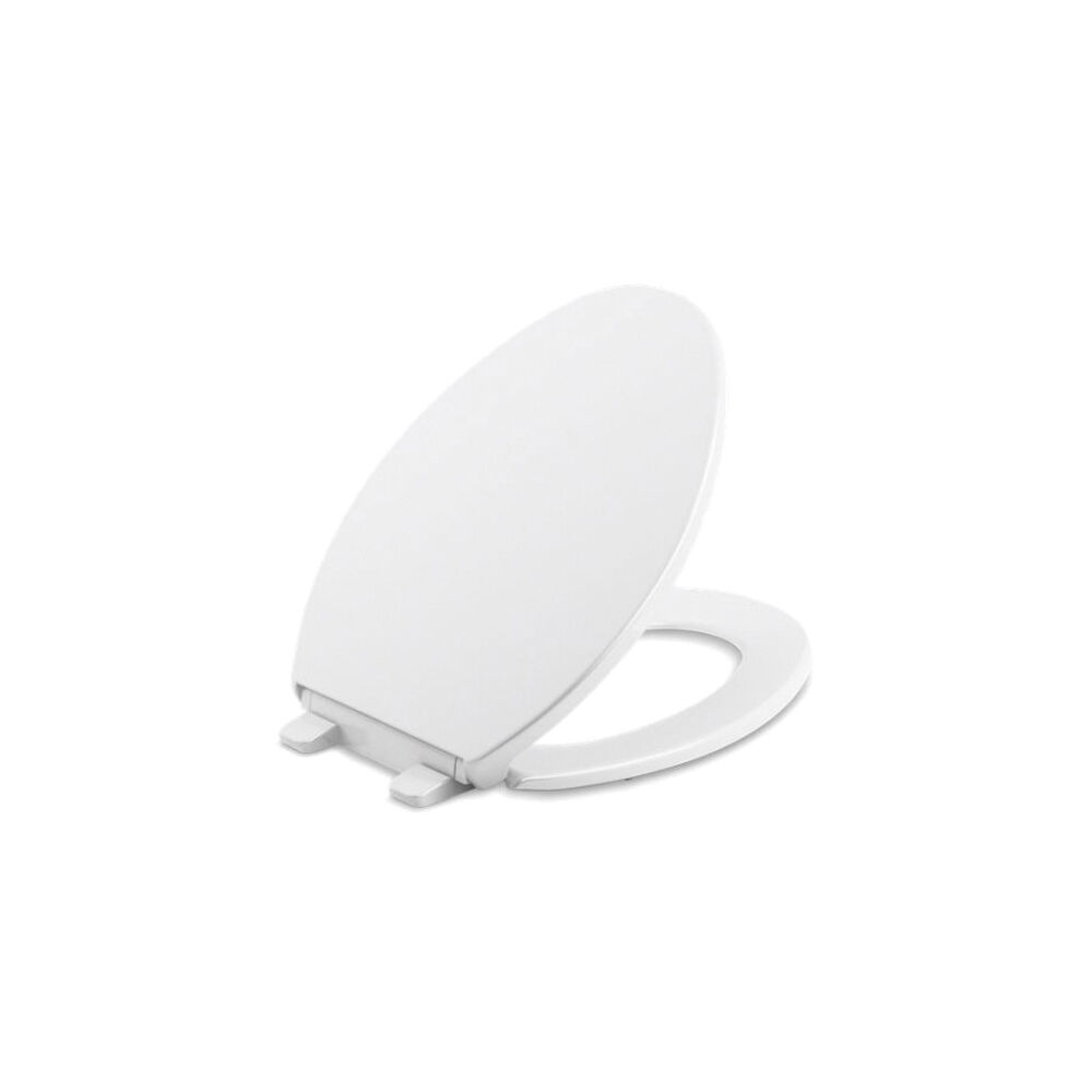 Kohler® 20110-0 Brevia™ Toilet Seat, Elongated Bowl, Closed Front, Plastic, White, Quick-Attach®/Quiet-Close™ Hinge
