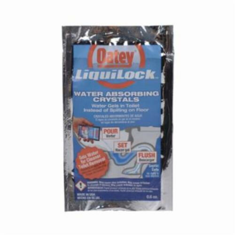 Oatey® Liquilock™ Gel 31419 Solidify Water, 0.6 oz Pack, Solid Powder, Acetic Acid, Translucent/White