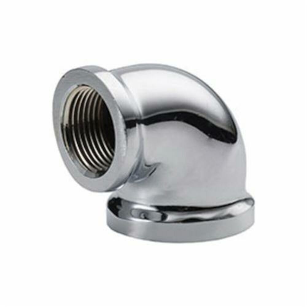 Merit Brass C101-0804 90 deg Reducing Elbow, 1/2x1/4 in, Brass, Chrome Plated, Import