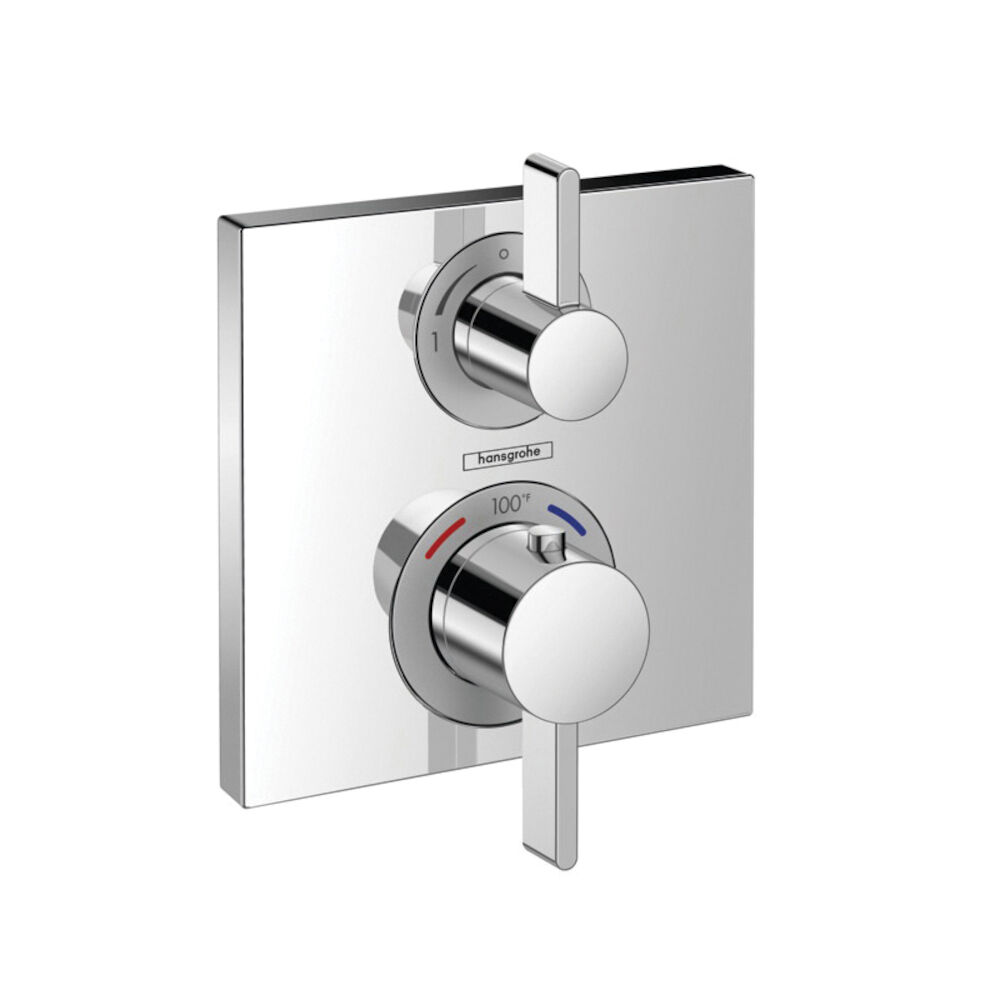 15714001 Ecostat Square Thermostatic Trim With Volume Control and Diverter, Chrome Plated