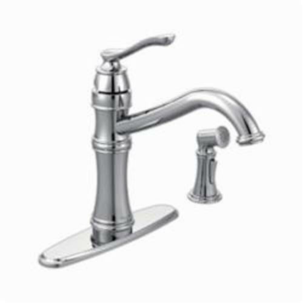 Moen® 7245C Belfield™ Kitchen Faucet, 1.5 gpm, 8" Center, 1 Handle, Chrome Plated, Domestic