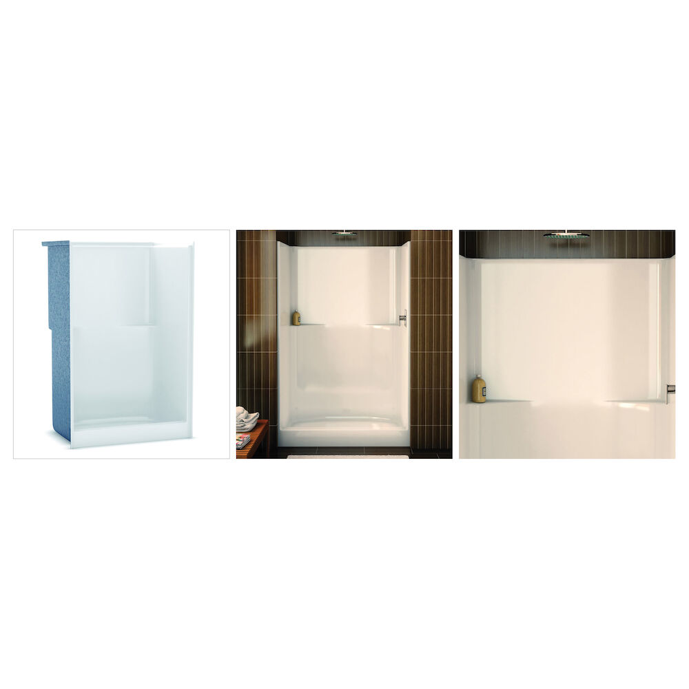 141026-000-007 NS 48 1-Piece Shower w/o Seat, Fiberglass, Gel-Coated/Biscuit