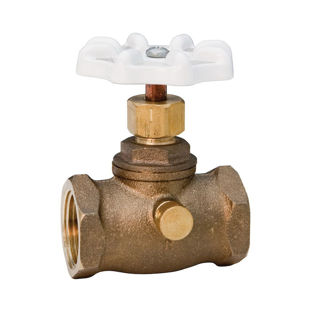 NIBCO® N64X0L6 76-LF Straight Pattern Multi-Turn Stop and Waste Valve, 1/2 in, FNPT, 125 lb, Silicon Bronze Body, Import