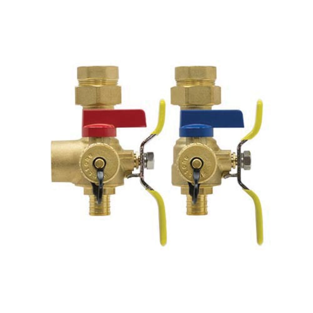 Webstone The Isolator® E-X-P E2™ H-14443W 1444 Tankless Water Heater Service Valve Kit, 3/4" FNPT UnionxASTM F1807 PEX, Brass, Import