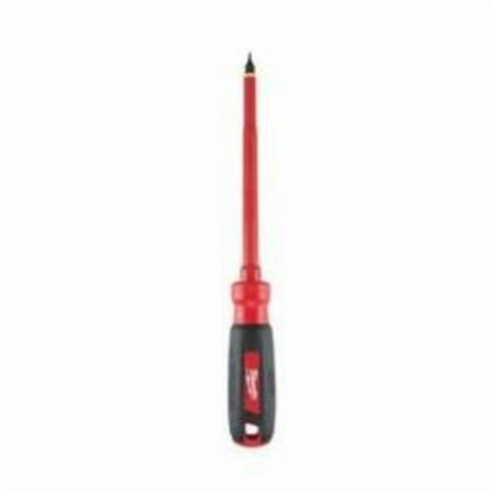 Milwaukee® Tool 48-22-2221 Screwdriver, 1/4" Slotted Point, Steel Shank, 6" OAL, Plastic/Rubber Handle, ASTM F1505-10