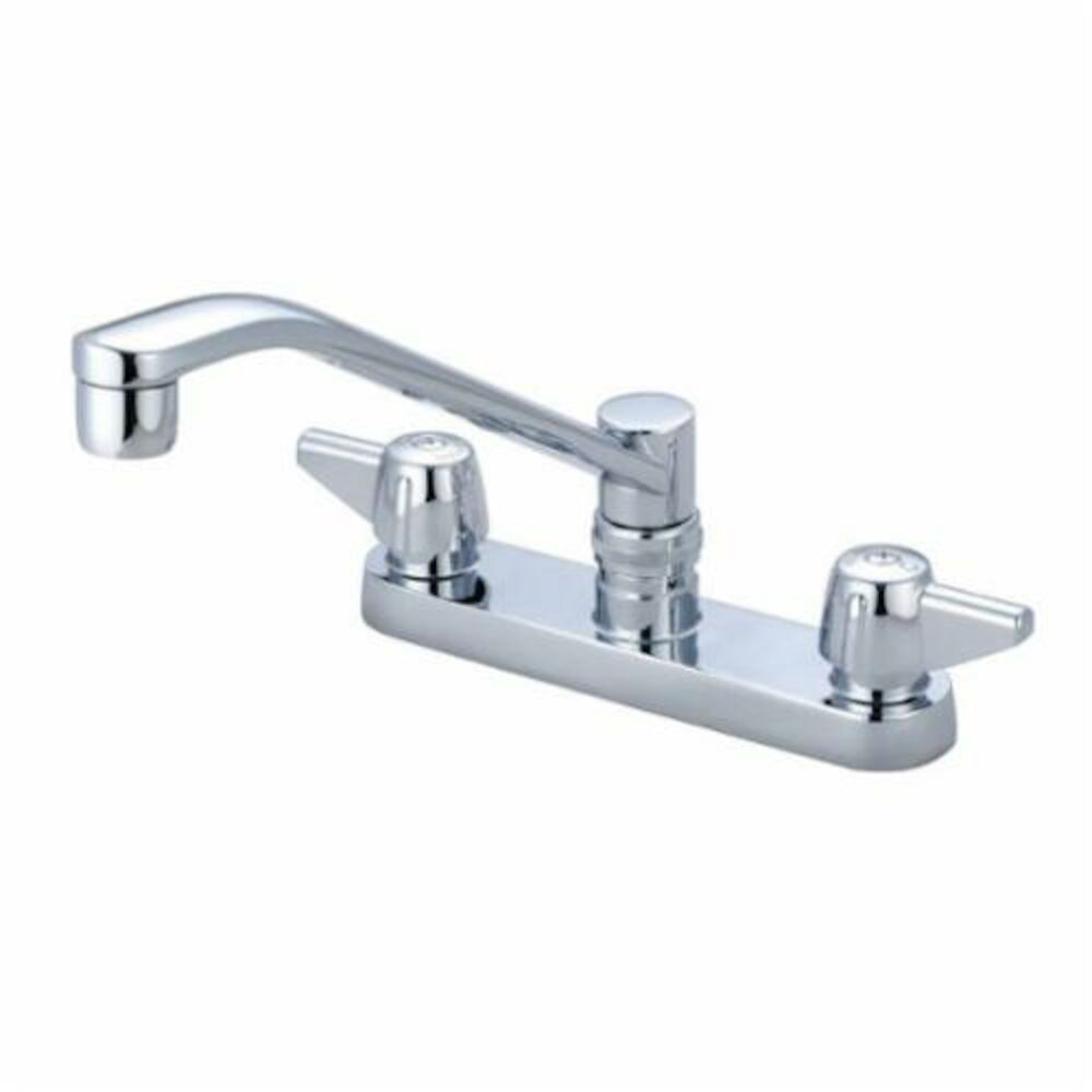 Central Brass 0127-A Kitchen Faucet, 1.5 gpm, 6" Center, 2 Handles, Polished Chrome, Domestic