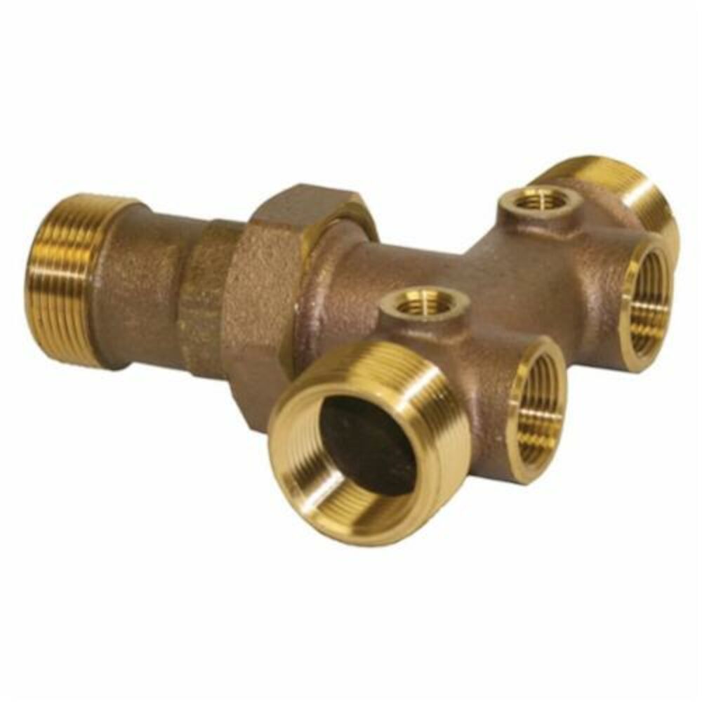 Merrill™ BATNL1252UCS Cast Tank Tee w/ Union, 1-1/4x1", MNPTxFNPT, Brass, Domestic