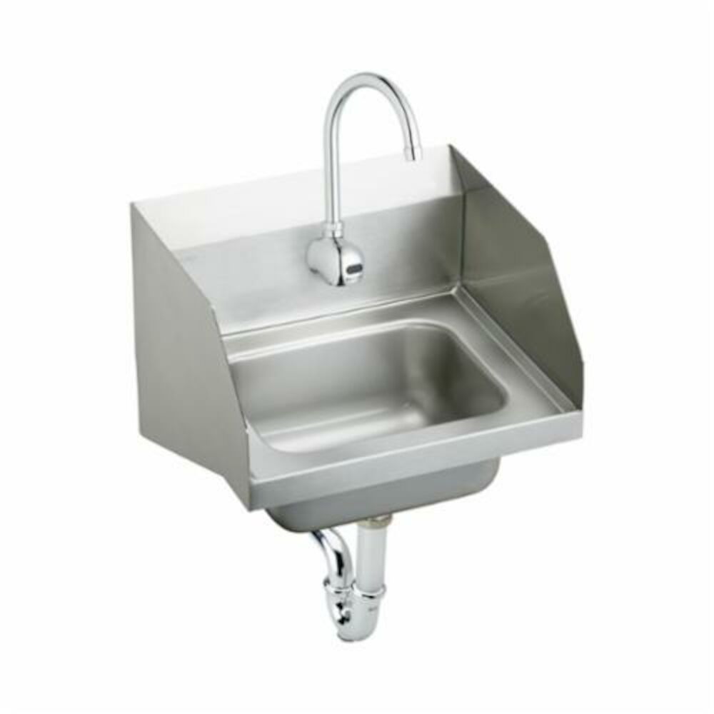 CHS1716LRSSACTMC Scrub Handwash Sink Package, Rectangular, Wall Mount, 304 Stainless Steel, Buffed Satin