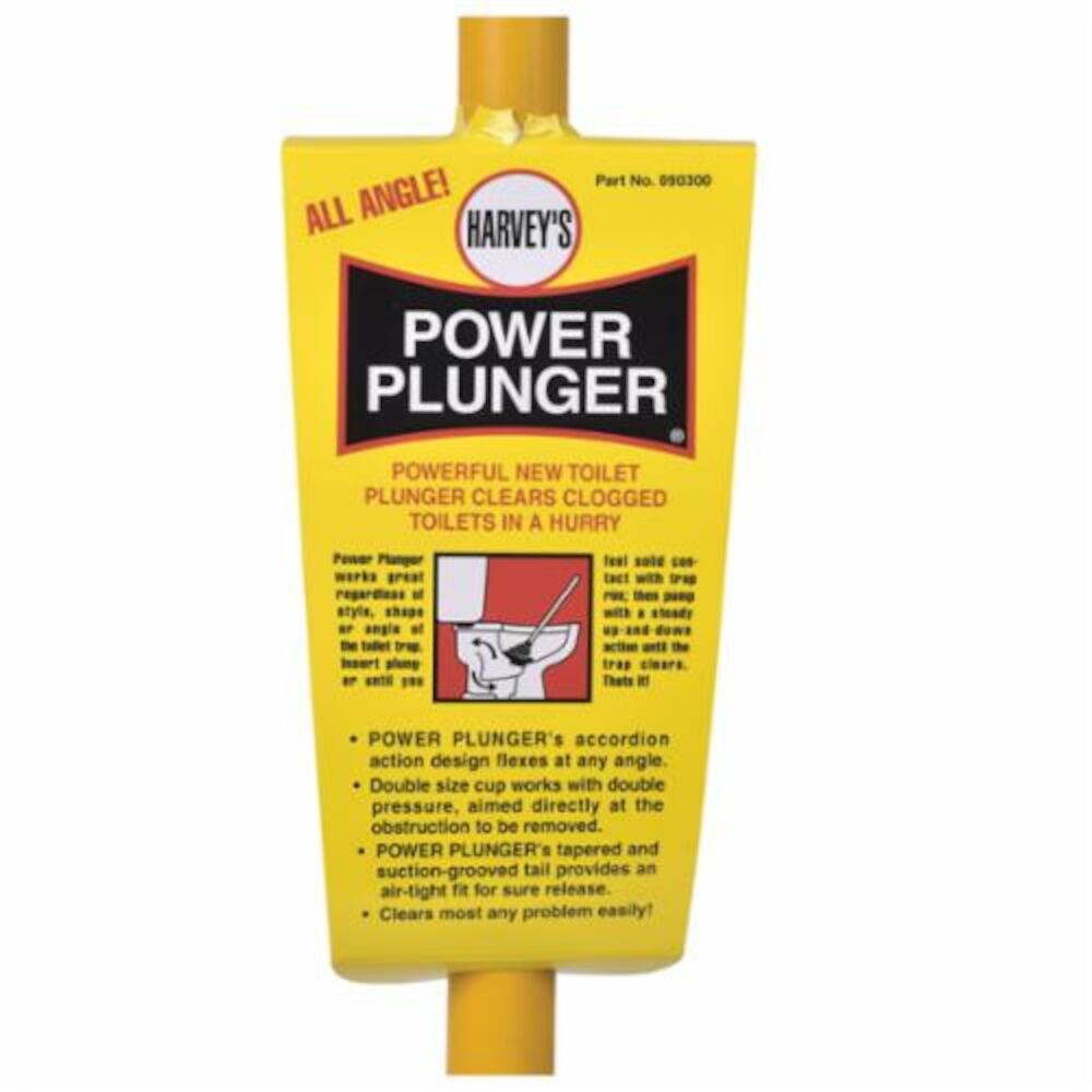 Harvey® 90300 Power Plunger w/ Yellow Handle, Black