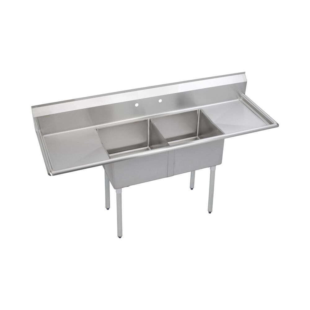 S2C18X18-2-18X Super Economy Scullery Sink, Floor Mount, 300 Stainless Steel