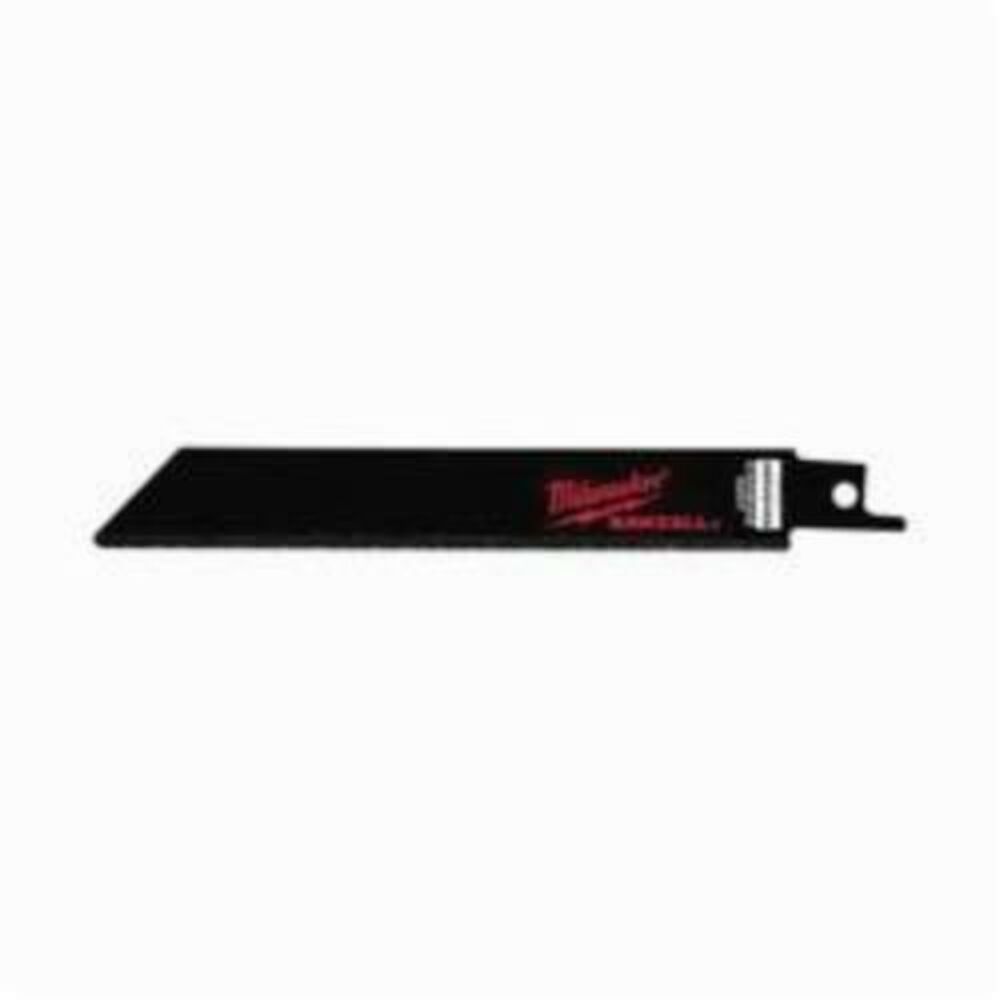 Milwaukee® Tool 48-00-1420 SAWZALL® Heavy Duty High Performance Straight Back Reciprocating Saw Blade, 6" Lx3/4" W, Universal Tang