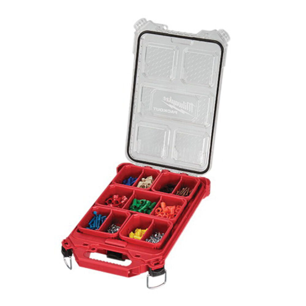 Milwaukee® Tool PACKOUT™ 48-22-8436 Compact Low Profile Tool Organizer, 2.52" Hx9.76" W x 16.38" D, Polymer, Red