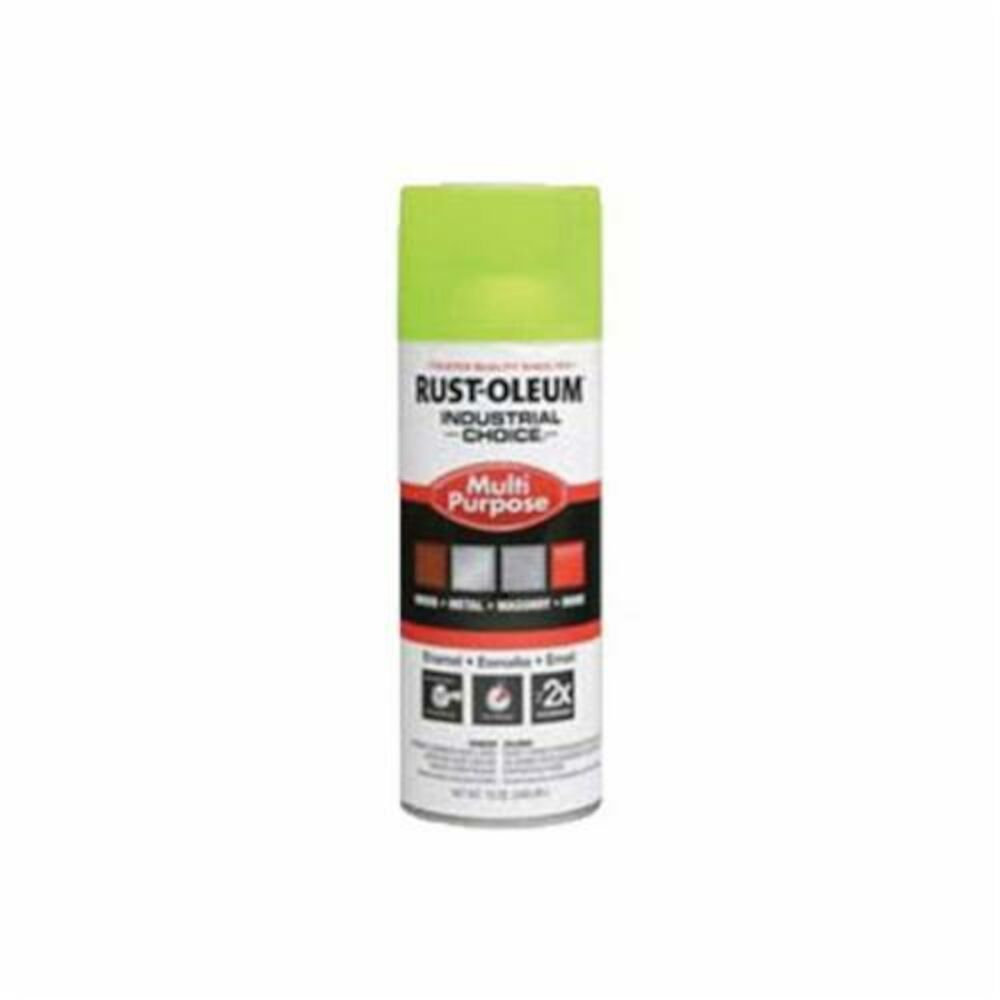 Rust-Oleum® 1642830 1600 System Multi-Purpose Enamel Spray Paint, 12 oz, Liquid, Fluorescent Yellow, 12 to 15 sq-ft/can