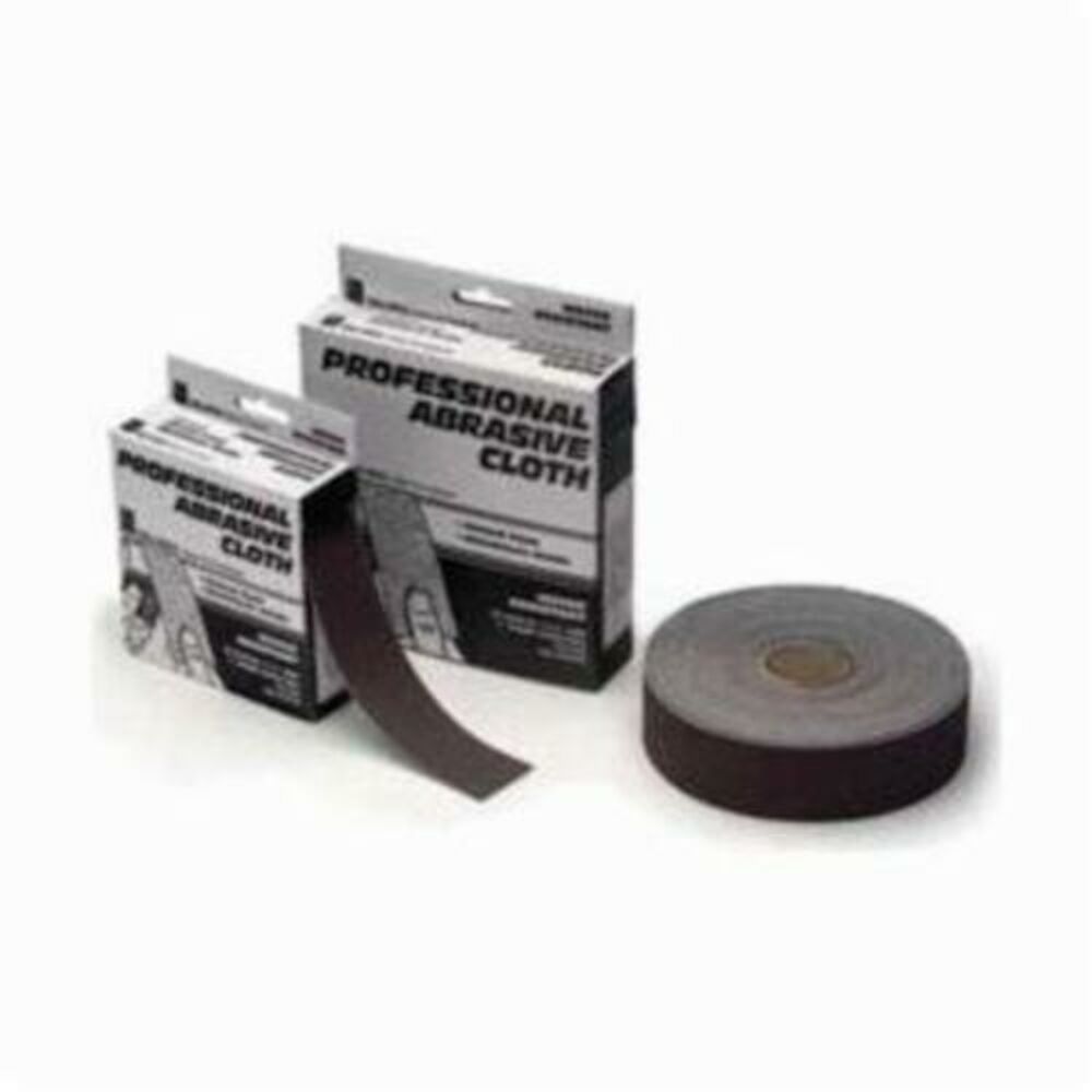 Cleanfit 70170 Closed Coat Professional Abrasive Cloth, 1-1/2" W x 10 yd L, 120 Grit, Aluminum Oxide Abrasive, Cotton Backing