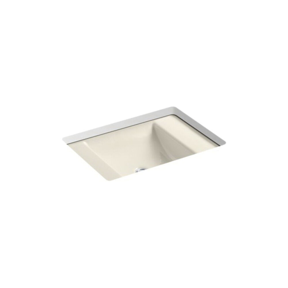 2838-47 Ledges® Bathroom Sink With Overflow, Rectangular, 22-1/2 in Wx16-1/8 in Dx6 in H, Under Mount, Enameled Cast Iron, Almond