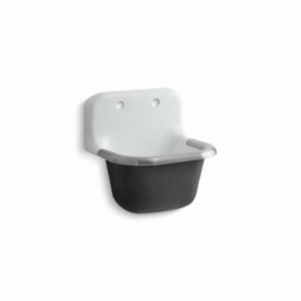 Kohler® 6714-0 Bannon™ Service Sink, Rectangular, 22-1/4" W x 18-1/4" H, Wall Mount, Cast Iron, White